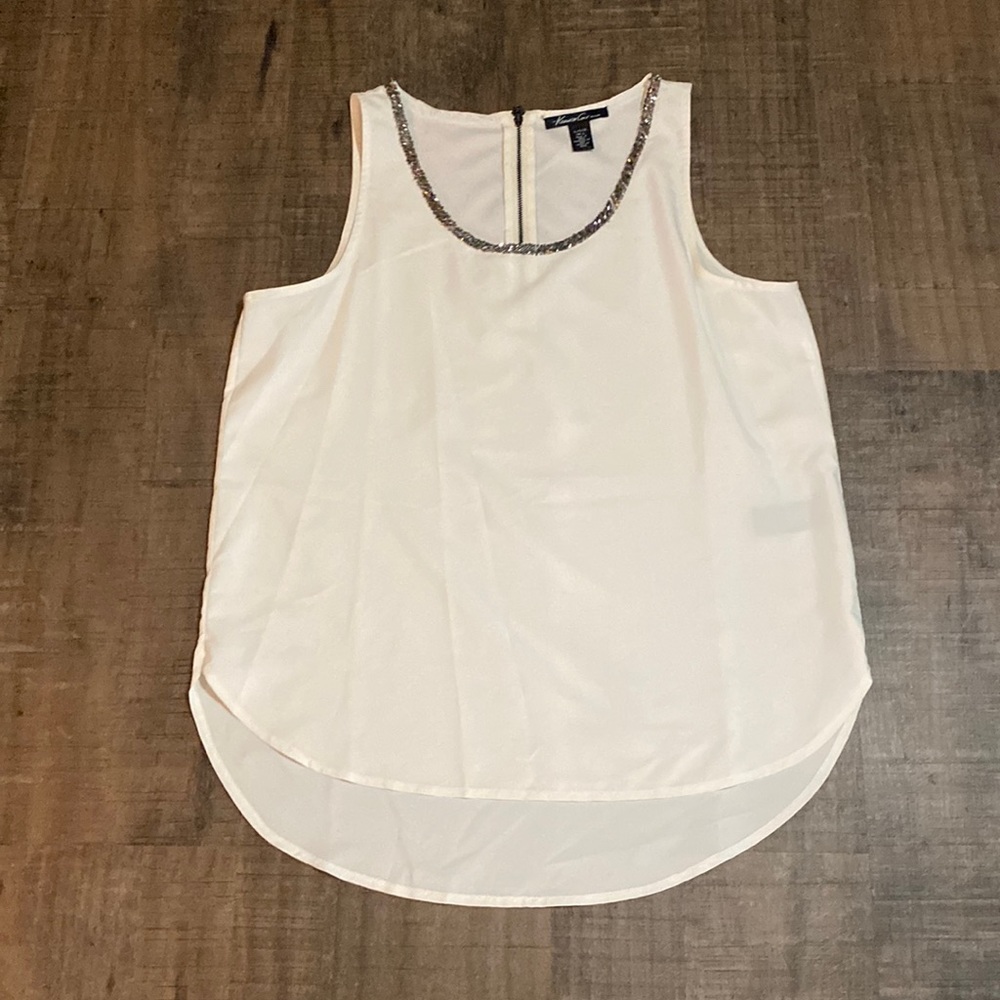 KENNETH COLE Size L White Sleeveless Top